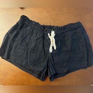 Roxy Black Shorts with White Rope Drawstring